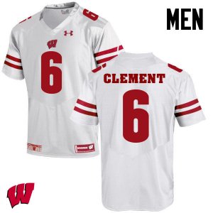 Men's Wisconsin Badgers NCAA #6 Corey Clement White Authentic Under Armour Stitched College Football Jersey VH31M13TX